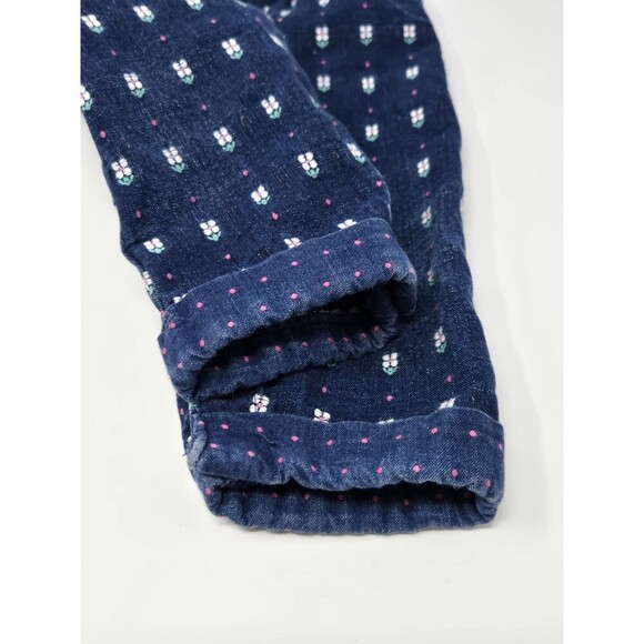 VINTAGE OSHKOSH B'GOSH COTTON DENIM BID OVERALLS 1980S DAISY FLORAL BABY 12 MONS - Picture 5 of 15